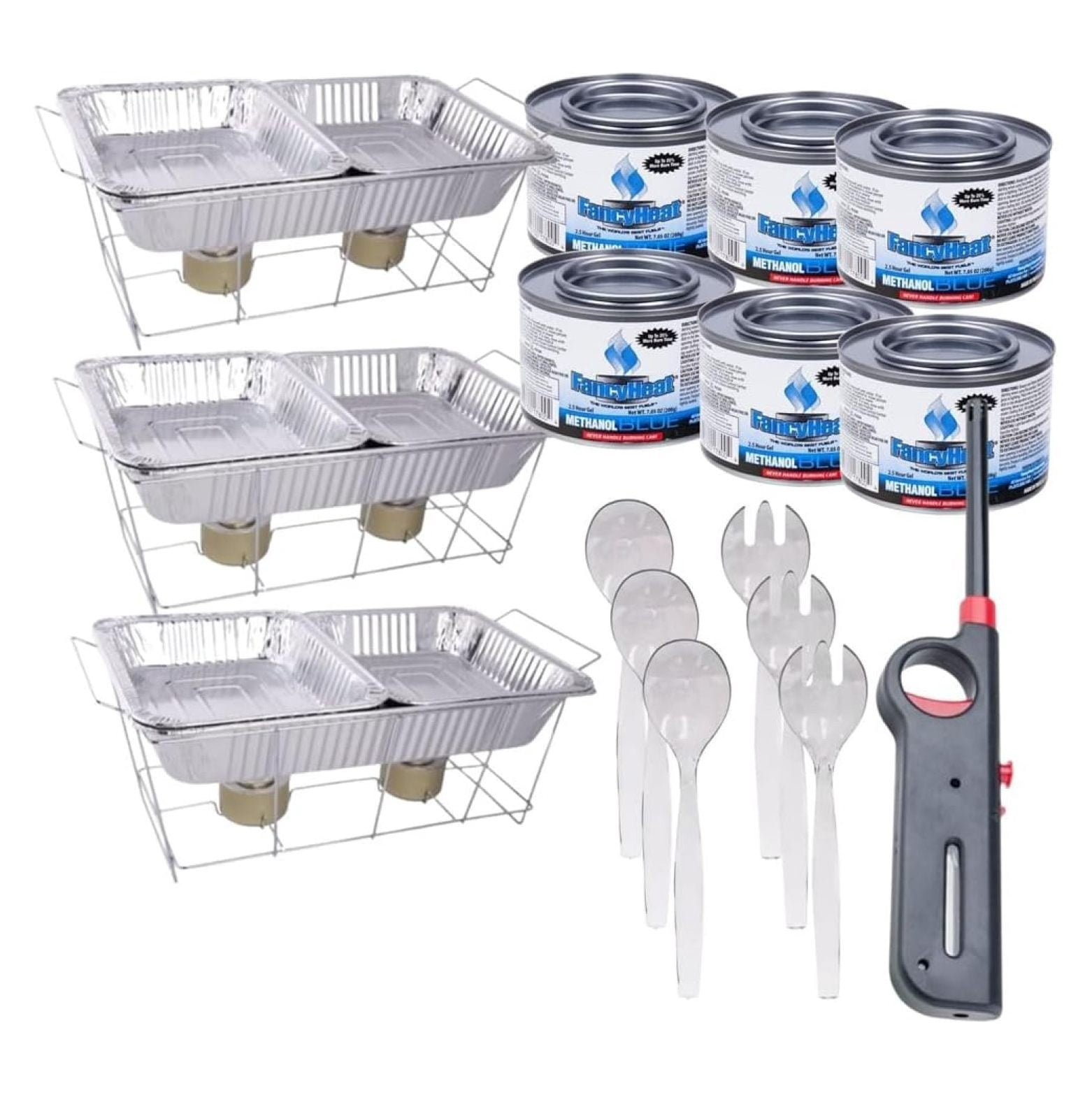 25 Pc Disposable Aluminum Chafing Dish Buffet Party Set WITH HANDY ...