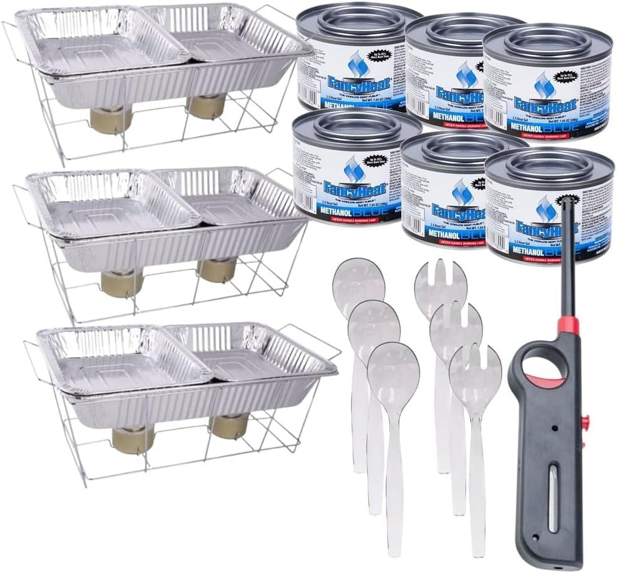 25 Pc Disposable Aluminum Chafing Dish Buffet Party Set WITH HANDY