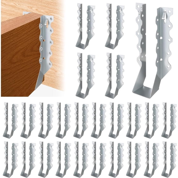 25 Pcs 2x6 Joist Hangers for Wood, 20 Gauge Galvanized Face Mount Joist Hanger, Hurricane Tie Brackets for Deck, Floor, Ceiling, Roofs  Sliver