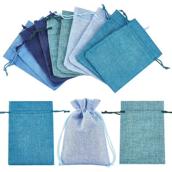 25 Pcs 5.51" Long Burlap Packing Pouches with Drawstring Design Linen Burlap Pouches Gift Bags Small Candy Pouch Gunny Sack Bags for DIY