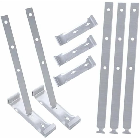 25 Pcs 5 inch Aluminum Roof Gutter Hanger with Straps for Aluminum and Steel Roof Gutters Fixing without Eaves