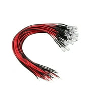 25 Pcs 5mm Pre-Wired Diffused LED Diodes Light 20mA DC 9-12V Red
