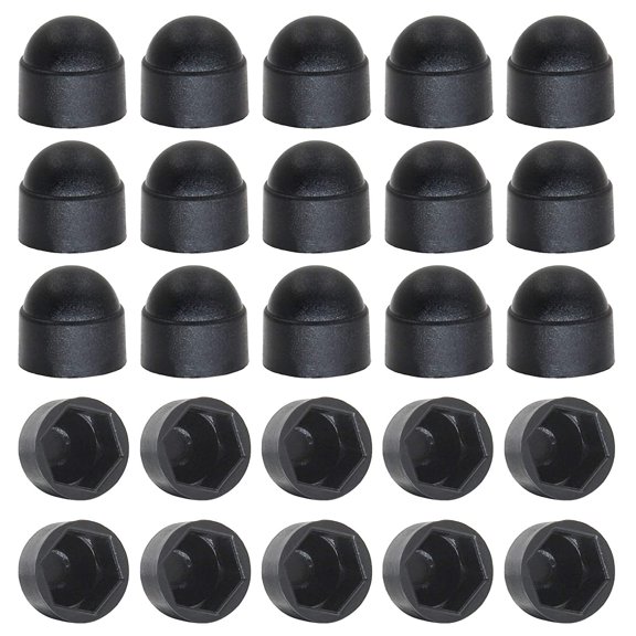 25 Pcs Black M8 x 13mm Hex Head Bolt Covers Dome Plastic Bolt Caps Hexagonal Screw Cover Protection Caps