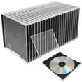 25 Pcs CD Jewel Cases, Slim Clear Plastic CD Box, 5.6 x 4.9 x 0.4 in ...