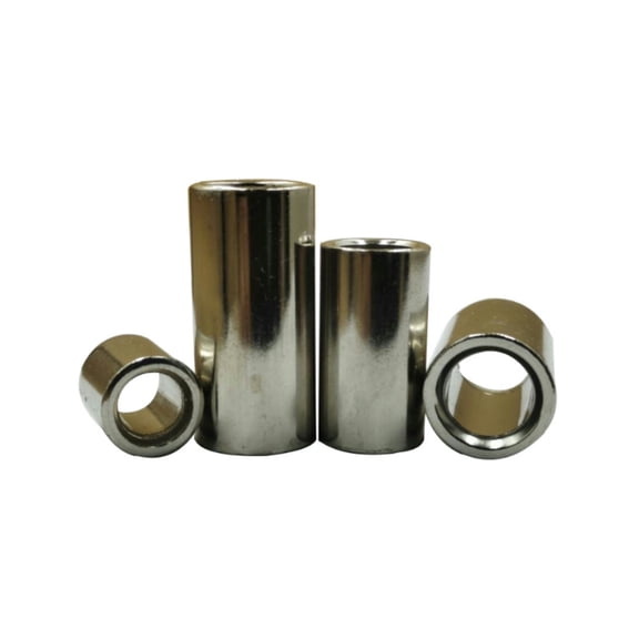 25 Pcs Carbon Steel Nickel Plated Hollow Toothless Steel Sleeves 4x7x13mm.