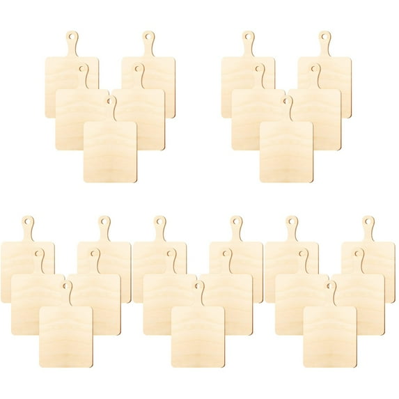 25 Pcs Chopping Board Wood Professional Cutting Mini Wooden with Handle Small Boards Dining Table Craft Pendant