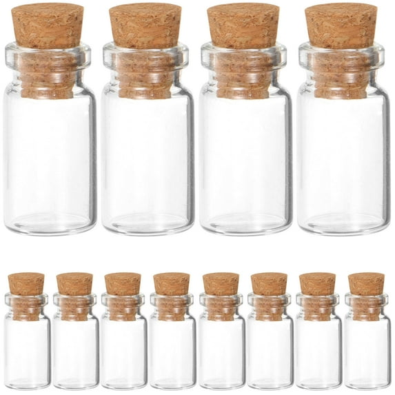 25Pcs Mini Glass Wishing Bottles with Cork, Small Message Bottles for Weddings, Birthday Party Favors, Craft Supplies