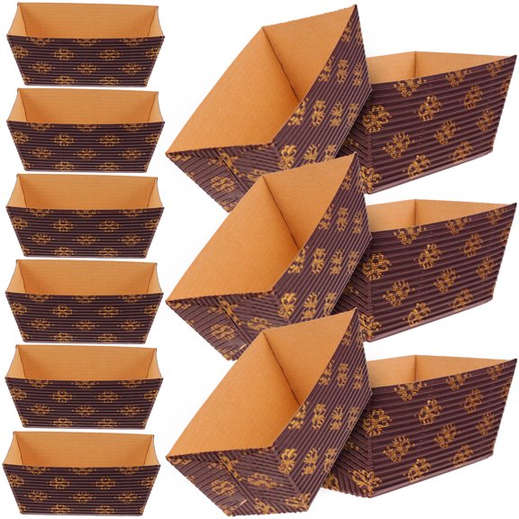 25 Pcs Corrugated Cake Tray Packing Paper Paper Loaf Pans Tray Mold Mini Loaf Pans Disposable Cake Cups Paper Bowls