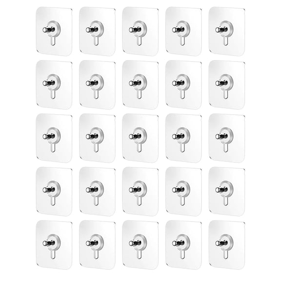 25 Pcs Drill Adhesive Hooks For Pictures,Drill Adhesive Hooks Wall Hangers Without Nails Adhesive Nail,No-Trace Sticker Wall Hooks for Hanging,for Bathroom Kitchen Home