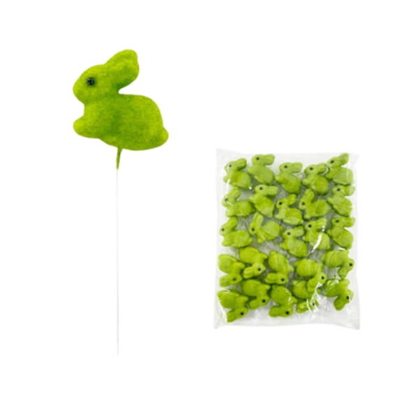 25 Pcs Easter Bunny Egg Plant Picks Foam Crafts, Easter Decoration on Sticks, Easter Rabbit Cake Topper Sticks Pastel Foam Ornaments for Easters Baskets, Wreaths, and Centerpieces