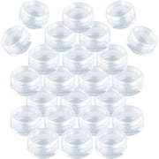 25 Pcs Empty Plastic Cosmetic Jars, 5ml Sample Pots Bottles With Clear Lids