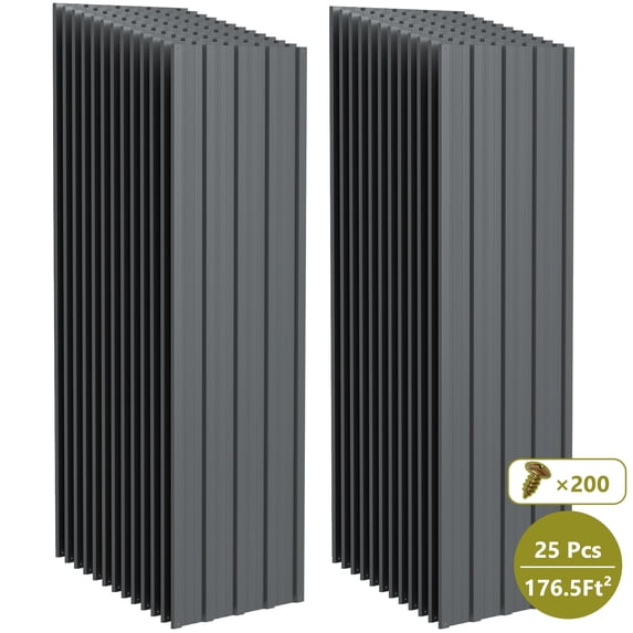 25 Pcs Galvanized Metal Roof Panels Hardware Roofing Sheets, Gray