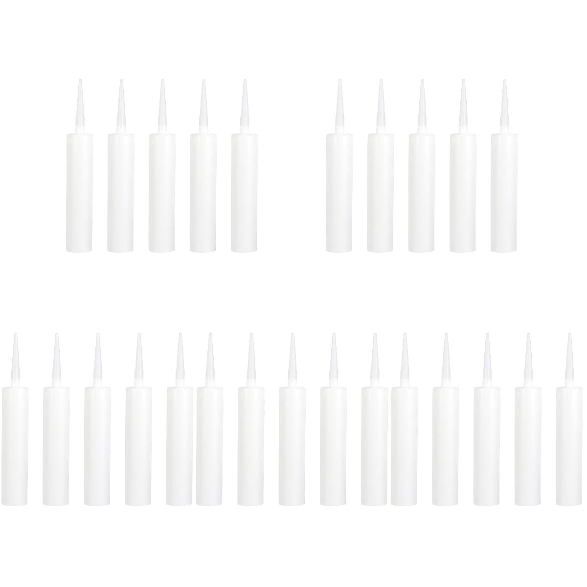 25 Pcs Glass Bottle Kits Empty Caulk Tubes Fillable Caulking Plastic