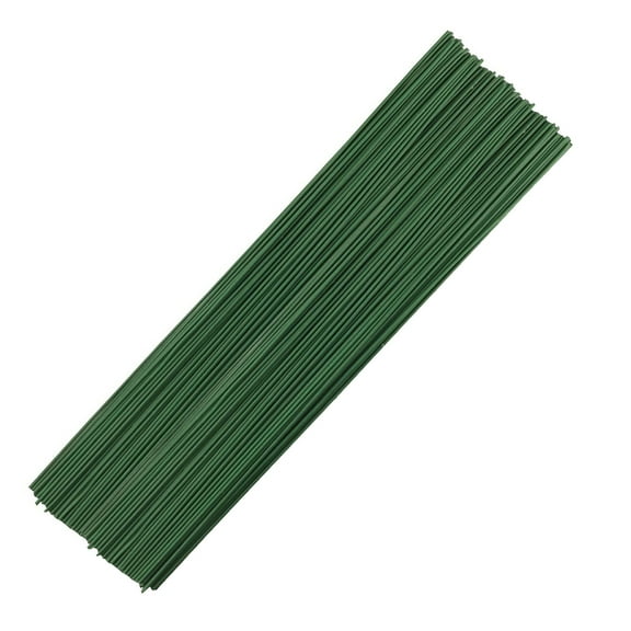 25 Pcs Green Floral Stems Wire,for Floral Crafts,Wedding Bouquet, Wreath Making Supplies (11.81inch x 0.08inch)