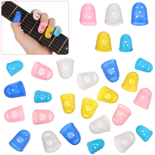 25 Pcs Guitar Fingertip Protectors Silicone Finger Protectors Finger