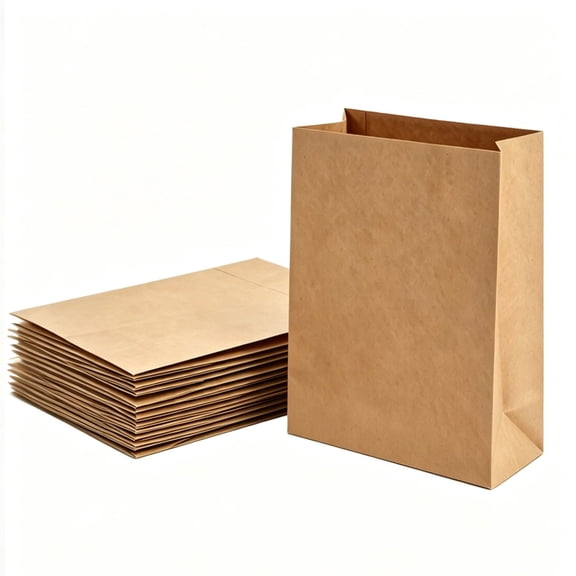 25 Pcs Heavy Duty Kraft Paper Bags, 12x7x17 Inch Brown Grocery Sacks, Recyclable Durable Paper Bags for Food Delivery, Retail, Gift Wrapping and Storage