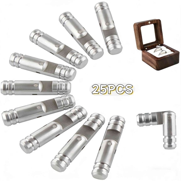 25 Pcs Hidden Cylinder Hinges, 270 Degree Folding, 0.16x0.79 in Mini Barrel Hinges for DIY Crafts, Wooden Jewelry Boxes Small Box Cabinet Doors and Wooden Cases(Silver)