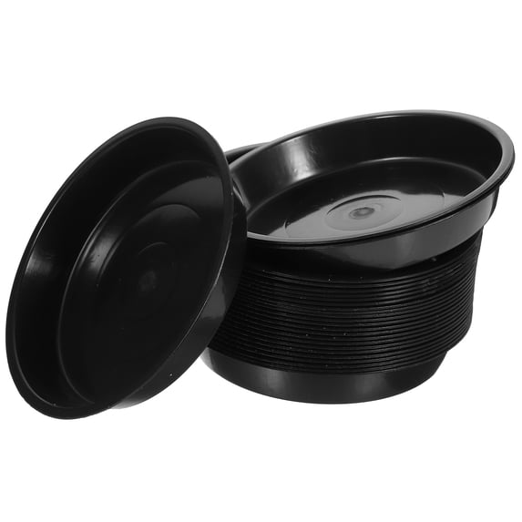 TABLZONE 25Pcs Black Plastic Flowerpot Water Trays Anti Aging Balcony Gardening Use