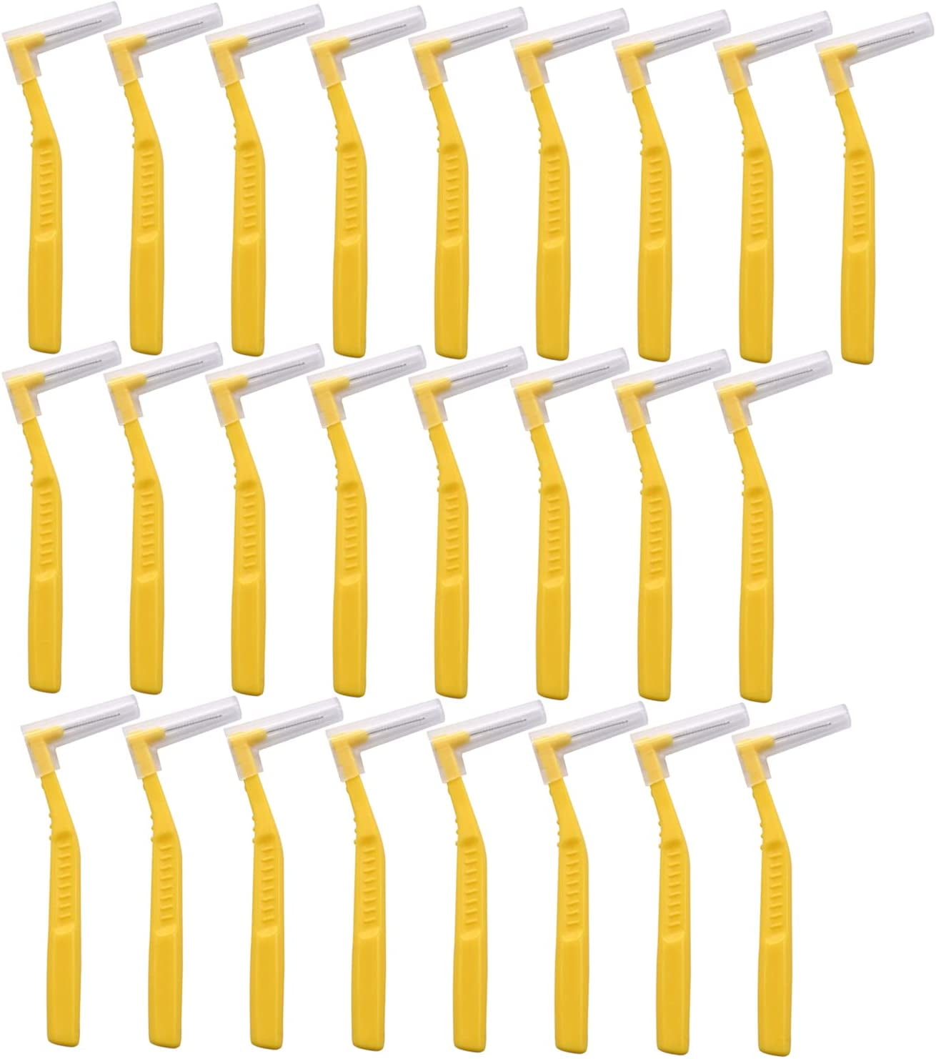 25 Pcs Interdental Angle Brushes,Reusable Dental Cleaners,Oral Dental Hygiene Brush,Dental Toothpick Floss for Braces,Tooth Cleaning Tool (Multi-Colored)