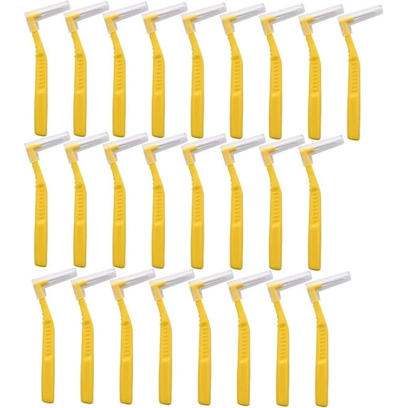25 Pcs Interdental Angle Brushes,Reusable Dental Cleaners,Oral Dental Hygiene Brush,Dental Toothpick Floss for Braces,Tooth Cleaning Tool (Multi-Colored)