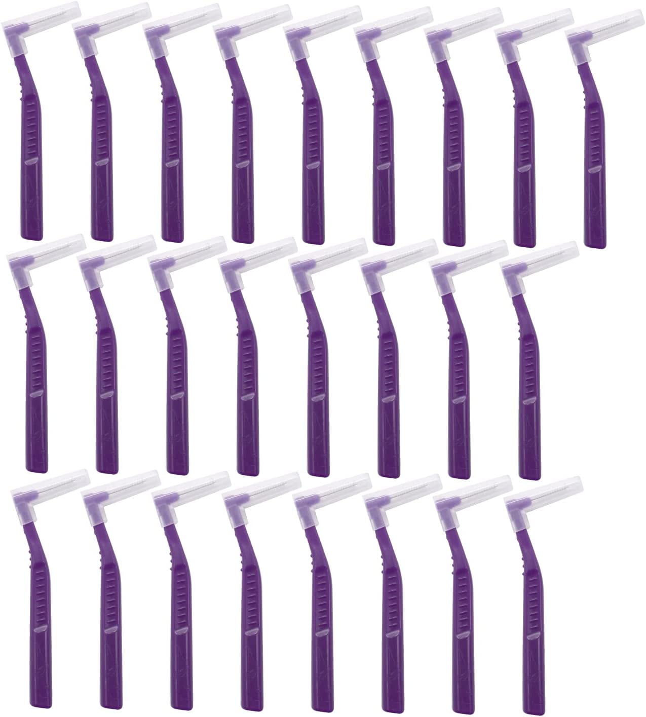 25 Pcs Interdental Angle Brushes,Reusable Dental Cleaners,Oral Dental Hygiene Brush,Dental Toothpick Floss for Braces,Tooth Cleaning Tool (Multi-Colored)