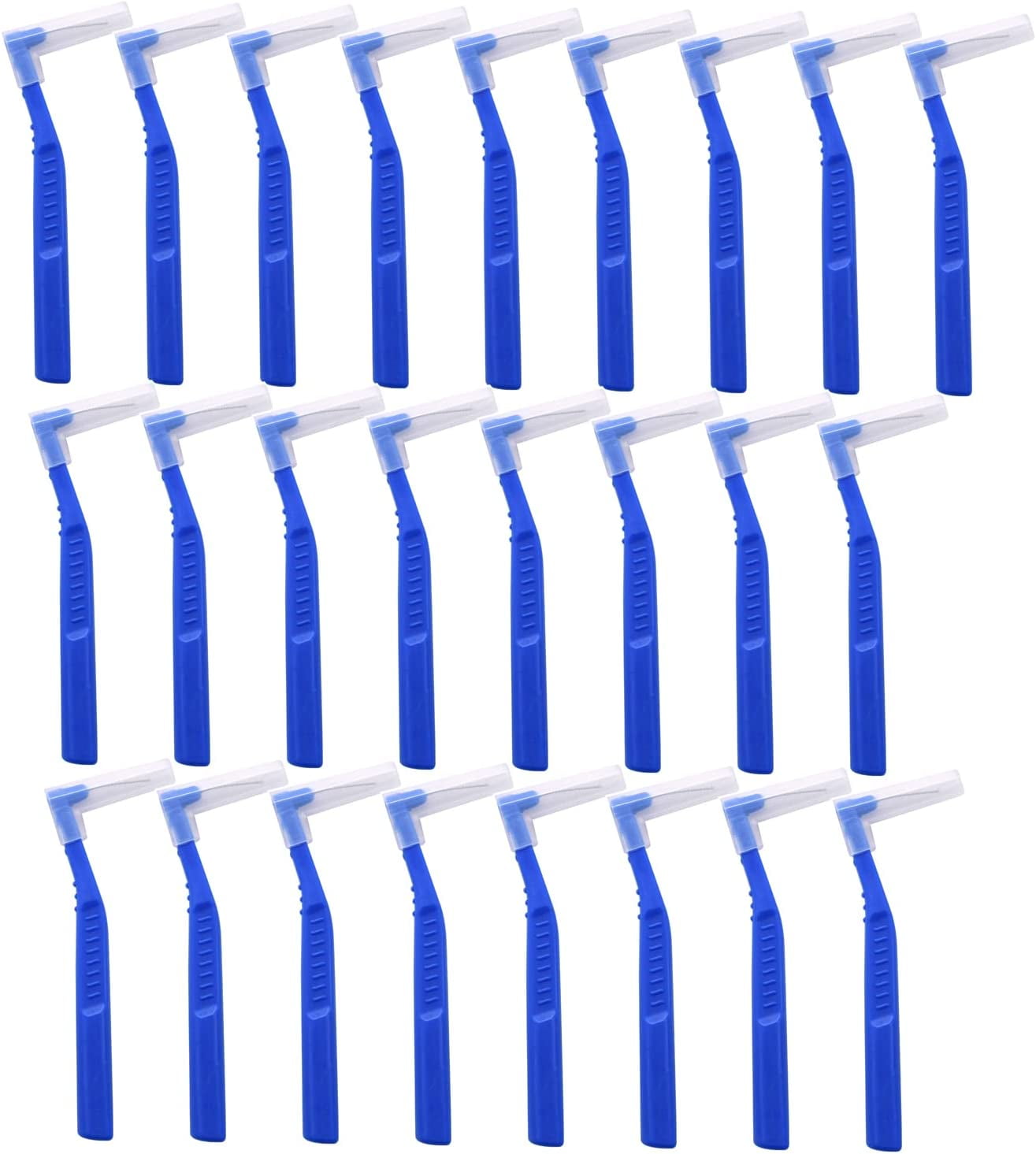 25 Pcs Interdental Angle Brushes,Reusable Dental Cleaners,Oral Dental Hygiene Brush,Dental Toothpick Floss for Braces,Tooth Cleaning Tool (Multi-Colored)