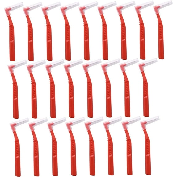 25 Pcs Interdental Angle Brushes,Reusable Dental Cleaners,Oral Dental Hygiene Brush,Dental Toothpick Floss for Braces,Tooth Cleaning Tool (Multi-Colored)