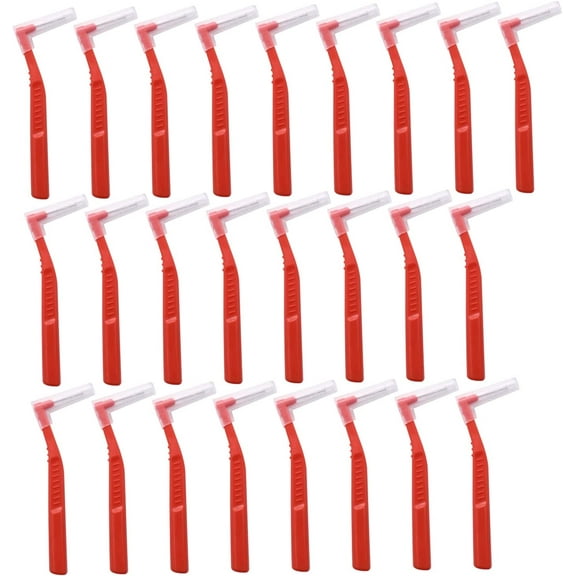 25 Pcs Interdental Angle Brushes,Reusable Dental Cleaners,Oral Dental Hygiene Brush,Dental Toothpick Floss for Braces,Tooth Cleaning Tool (Multi-Colored)
