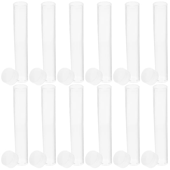 25 Pcs Laboratory Transparent Test Tube Clear Tubes with Caps Glowy