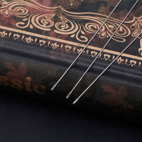 25 Pieces Bead Needle Big Eye Beading 12cm Metal Sewing Large Collapsible Threading Needle for Beads