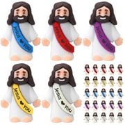 25 Pcs Mini Jesus Figures Original Design Decor Easter Egg Stuffers - Mini Toys to Hide and Seek Religious Party Favors Sunday School Baptism Gifts