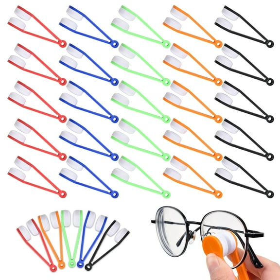 25 Pcs Mini Sunglasses Eyeglasses Microfiber Cleaner, Soft Brush Cleaning Chips Eyeglasses Cleaner