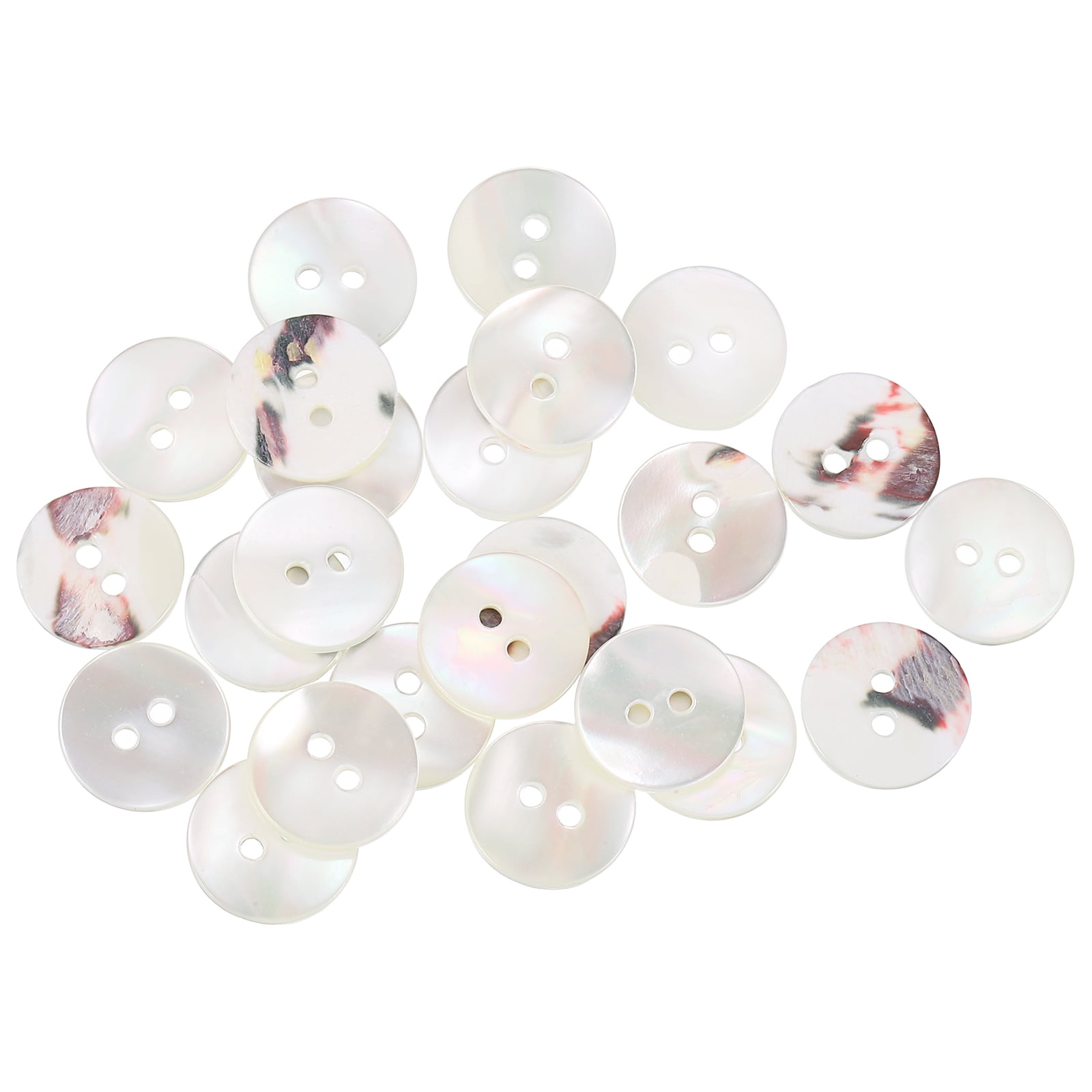 25 Pcs Natural Shell Button, 2 Hole 12.5mm Mother of Pearl Button ...