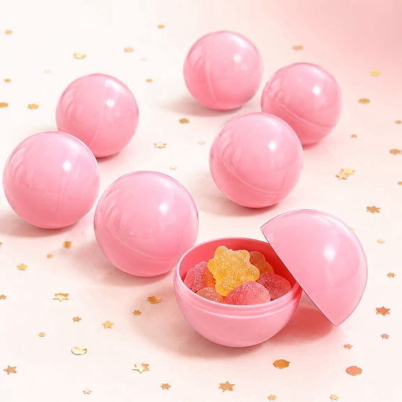 25 Pcs Pink Plastic Raffle Balls, 1.57 Inch Hollow Reusable Lottery Balls, Round Empty Capsule Balls for Game Party Prize Drawing