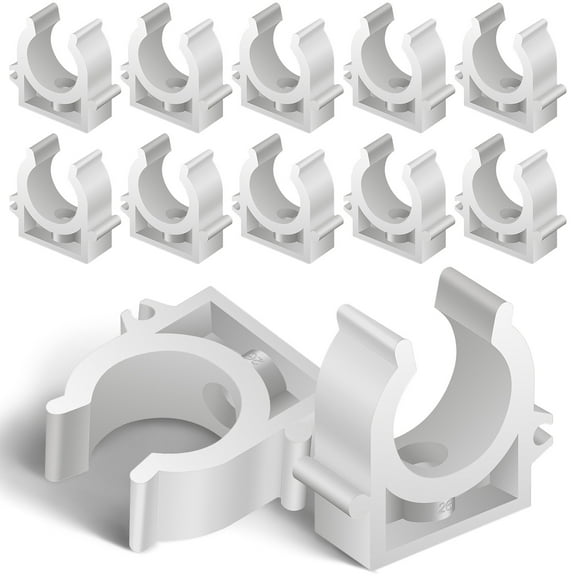 Minkissy 25Pcs White Water Pipe Holder Brackets Easy Install Plumbing Support Clips