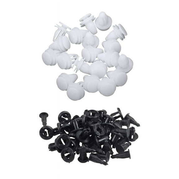25 Pcs Plastic Push in Car Bumper Door Rivets Clip 10mm Hole with 20 Pcs Car White Rivet Door Trim Clips Fastener