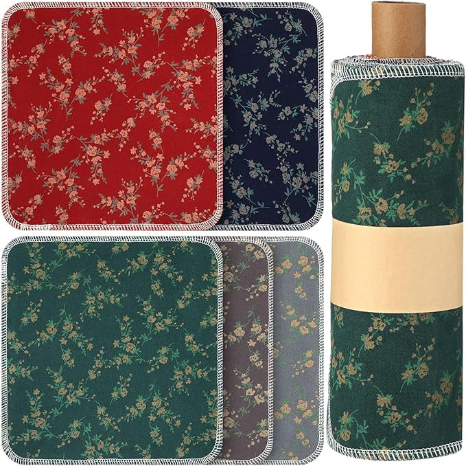 25 Pcs Reusable Paper Towels Reusable Cotton Towels Paper Towels Toilet Absorbent Washable Paper Towels with Roll Kitchen Dishcloth for Kitchen Paperless Dishcloths (Atayal Flower)