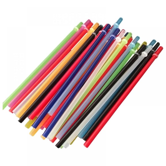 25 Pcs Reusable Plastic Straws for Tumbler, Mason Jars