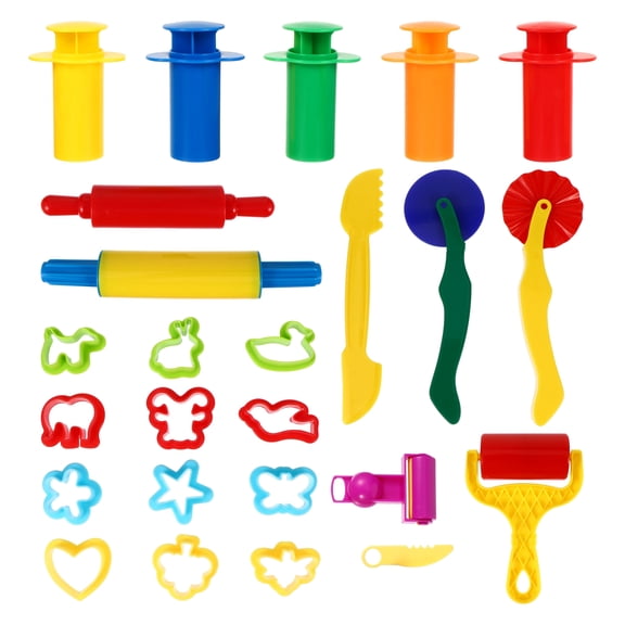 TABLZONE 25-Piece Colored Clay Tools Set for Clay Dough with Plastic Accessories