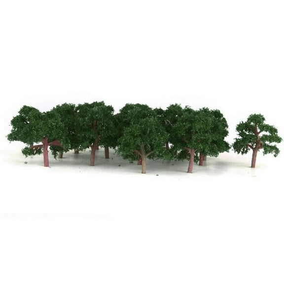 25 Pcs Scenery Landscape Train Model Trees Scale 1/300 Dark Green