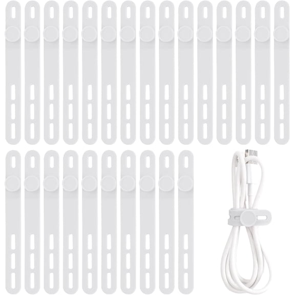 25 Pcs Silicone Cable Ties, Cable Ties Reusable, High Elasticity Cord Wraps for Electrical Cords, Cord Organizer for Earphone, Phone Charger(Colorful)