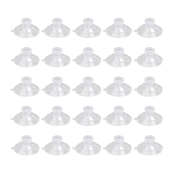 25 Pcs Small Suction Cup,Transparent Suction Cup Holder,1.18 Inch Suction Cup,Anti-Slip Pads,Suction Cups for Glass,Plastic Suction Cups for Window, Table Tops, Home Organization & Festival Decor