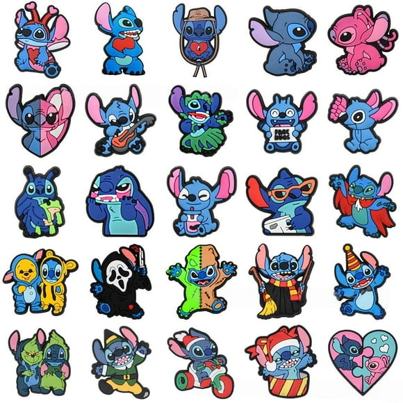 25 Pcs Stitch Shoe Charms for Clog Sandals, Cute Shoes Decoration Charms for Teen Adults