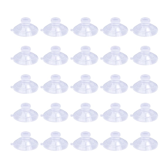 25 Pcs Suction Cups for Glass Small Clear Rubber Suckers for Holiday Christmas Lights String Decoration Strong Adhesive Suction Cups Holder for Table Window Mirror Bathroom, 1.18 Inch, Clear