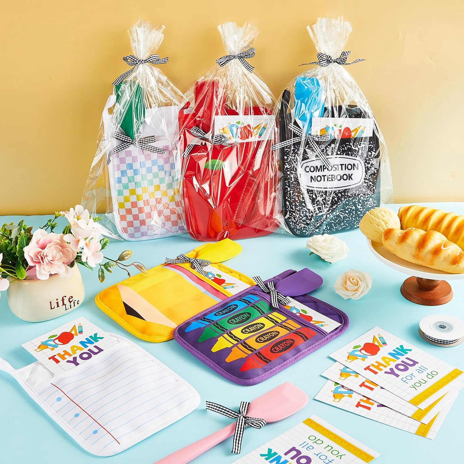 25 Pcs Teacher Appreciation Gifts Pot Holder Silicone Spatula Card Set ...