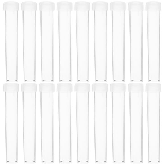 25 pcs Clear Plastic Test Tubes for Laboratory Experiments with Lids