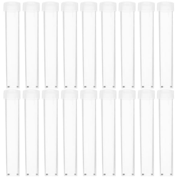25 pcs Clear Plastic Test Tubes for Laboratory Experiments with Lids