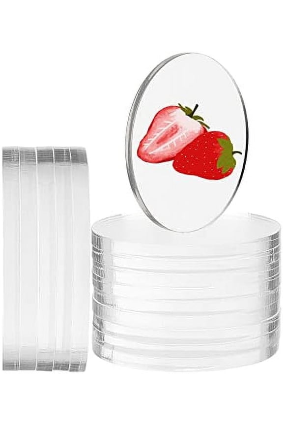 25 Pcs Transparent Acrylic Circle Blanks Discs 2" Round Acrylic Display Base Clear Acrylic Sign with No Hole for Milestone Markers Keychain Blanks and DIY Badge Reels