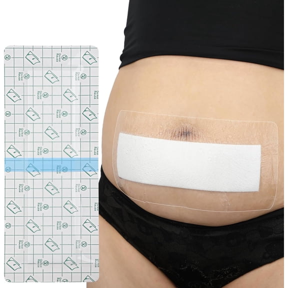 25 Pcs Waterproof C Section Shower Wound Protector 4"x12" Tummy Tuck Scar Incision Abdominal Bandage Hysterectomy Recovery Must Haves Post Surgery Dressing Cover