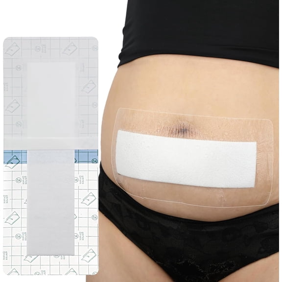 25 Pcs Waterproof C Section Shower Wound Protector 4"x6" Tummy Tuck Scar Incision Abdominal Bandage Hysterectomy Recovery Must Haves Post Surgery Dressing Cover